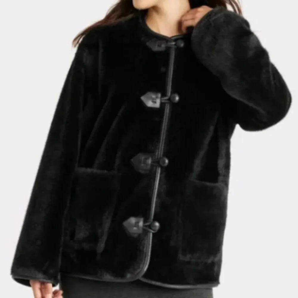 NWT Universal Thread Faux Fur Toggle Jacket in Black – Size XL‎ - Picture 13 of 14